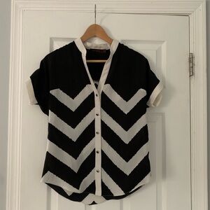 Oversized black and white blouse - the limited - xs
